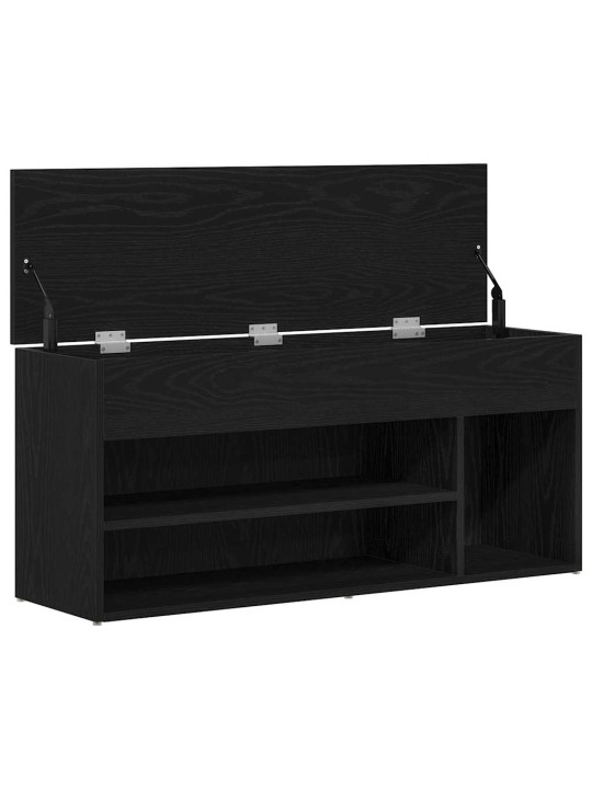 Lavice na boty černý dub 102x30,5x45 cm dřevěná konstrukce