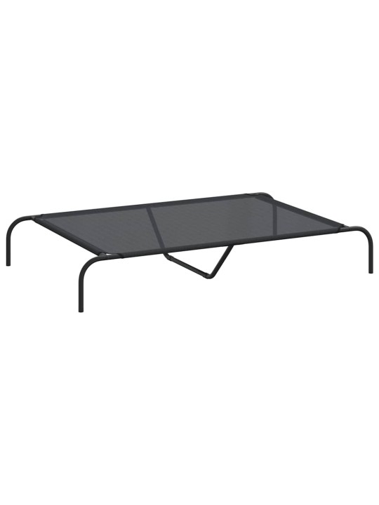 Vyvýšený pelíšek pro psy černý 130x80x20 cm textilén a ocel