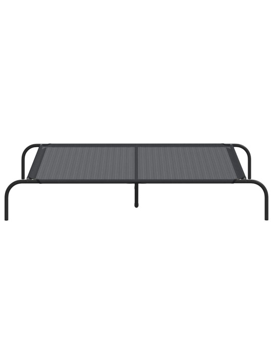 Vyvýšený pelíšek pro psy černý 130x80x20 cm textilén a ocel