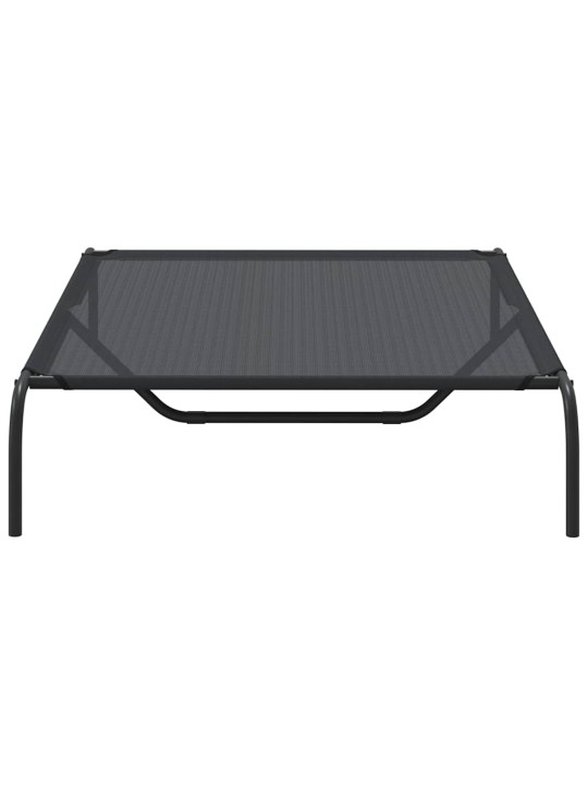 Vyvýšený pelíšek pro psy černý 130x80x20 cm textilén a ocel