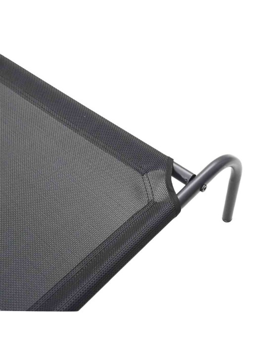 Vyvýšený pelíšek pro psy černý 130x80x20 cm textilén a ocel