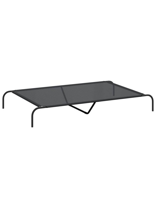 Vyvýšený pelíšek pro psy černý 150x90x20 cm textilén a ocel
