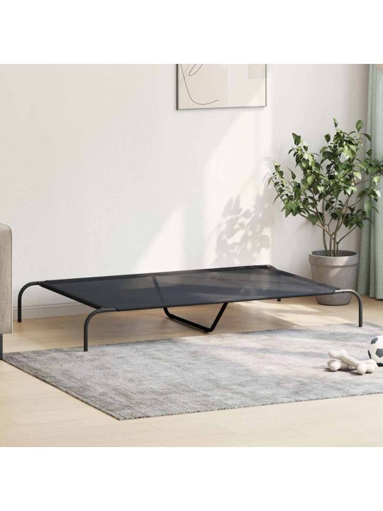 Vyvýšený pelíšek pro psy černý 150x90x20 cm textilén a ocel