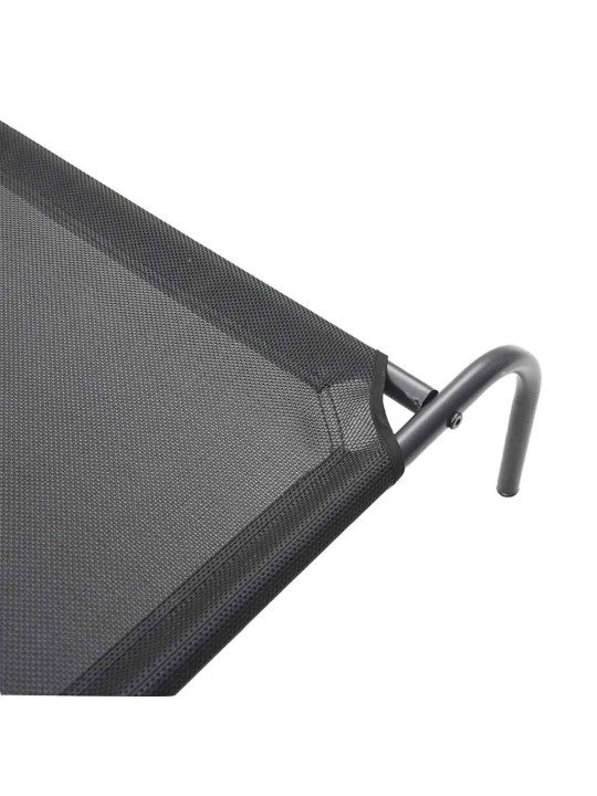 Vyvýšený pelíšek pro psy černý 150x90x20 cm textilén a ocel