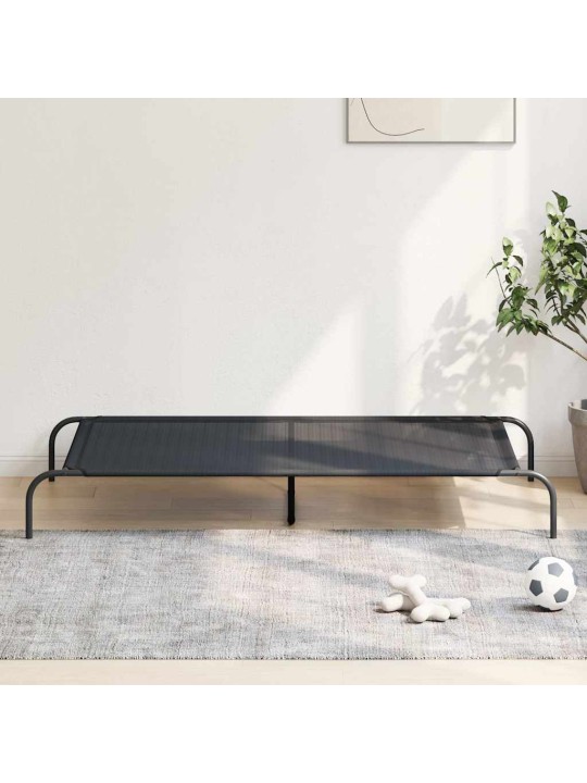 Vyvýšený pelíšek pro psy černý 150x90x20 cm textilén a ocel