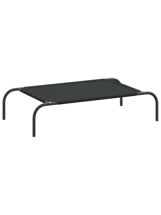 Vyvýšený pelíšek pro psy černý 90x50x20 cm oxford fabric a ocel