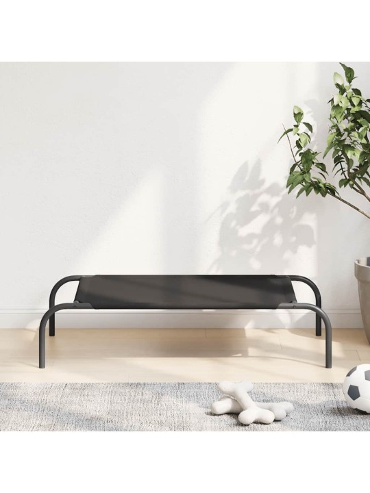 Vyvýšený pelíšek pro psy černý 90x50x20 cm oxford fabric a ocel