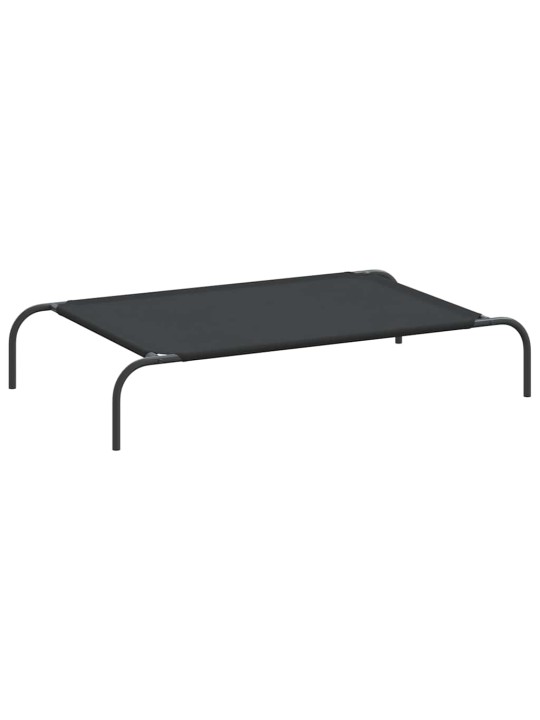 Vyvýšený pelíšek pro psy černý 110x65x20cm oxford fabric a ocel
