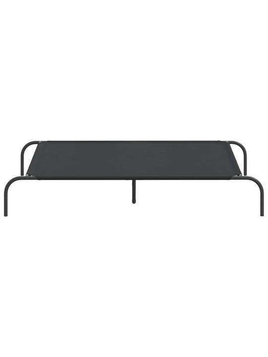 Vyvýšený pelíšek pro psy černý 130x80x20cm oxford fabric a ocel