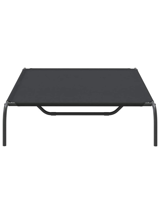 Vyvýšený pelíšek pro psy černý 130x80x20cm oxford fabric a ocel