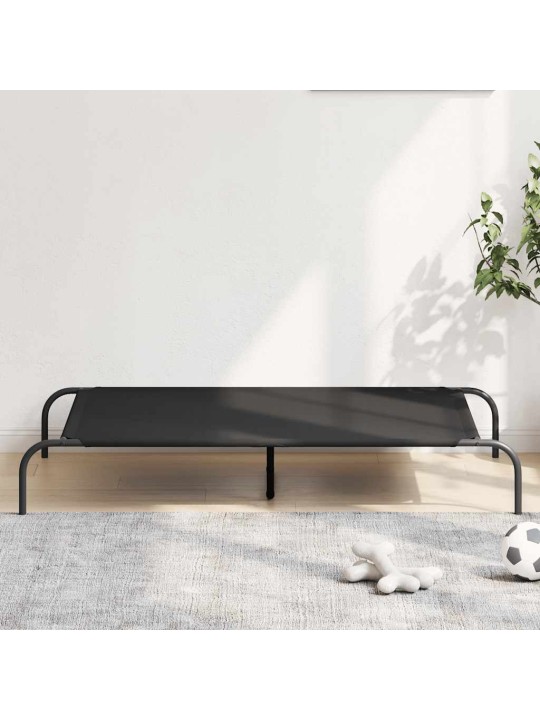 Vyvýšený pelíšek pro psy černý 130x80x20cm oxford fabric a ocel