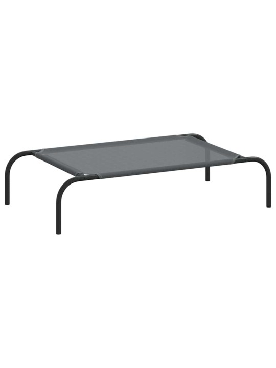 Vyvýšený pelíšek pro psy šedý 90x50x20 cm textilén a ocel