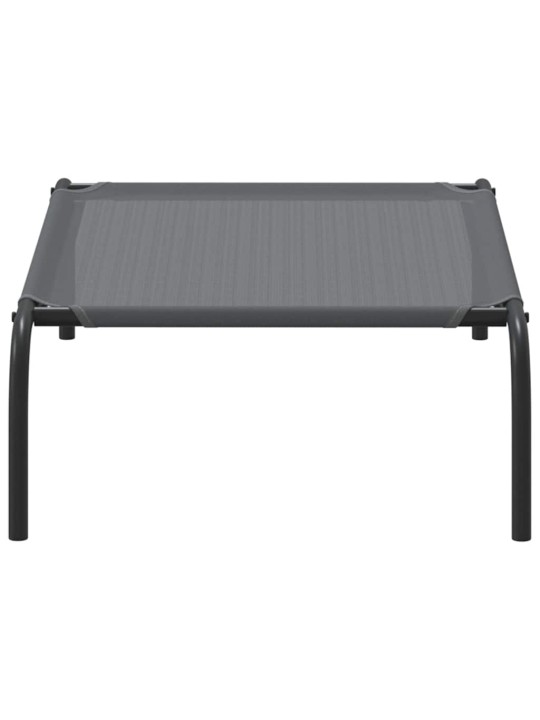 Vyvýšený pelíšek pro psy šedý 90x50x20 cm textilén a ocel