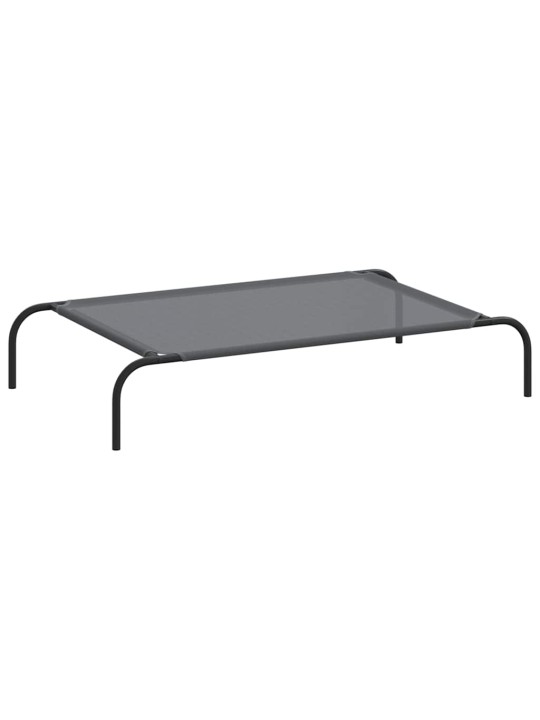 Vyvýšený pelíšek pro psy šedý 110x65x20 cm textilén a ocel