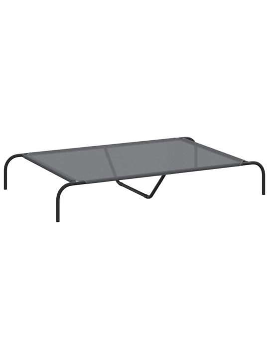 Vyvýšený pelíšek pro psy šedý 130x80x20 cm textilén a ocel