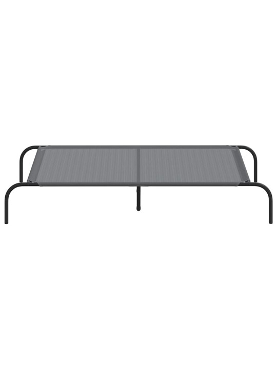 Vyvýšený pelíšek pro psy šedý 130x80x20 cm textilén a ocel