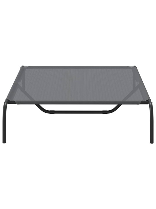 Vyvýšený pelíšek pro psy šedý 130x80x20 cm textilén a ocel