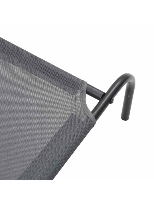 Vyvýšený pelíšek pro psy šedý 130x80x20 cm textilén a ocel