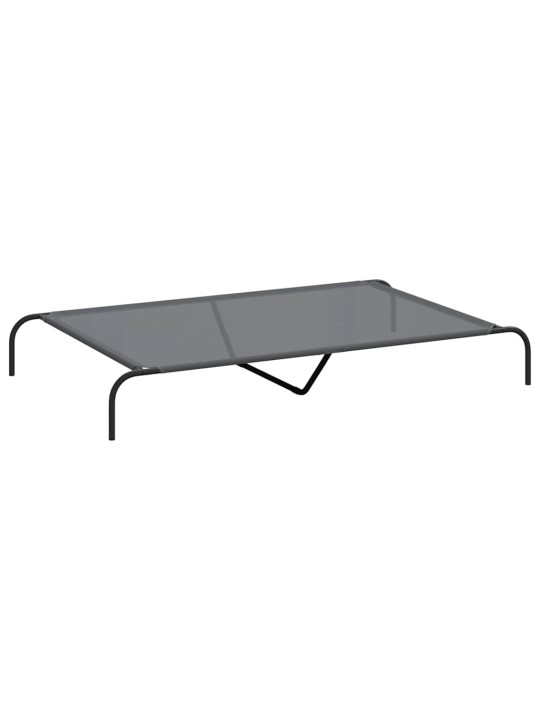 Zvýšený pelíšek pro psy šedý 150x90x20 cm textilén a ocel