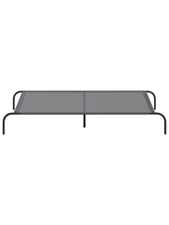 Zvýšený pelíšek pro psy šedý 150x90x20 cm textilén a ocel