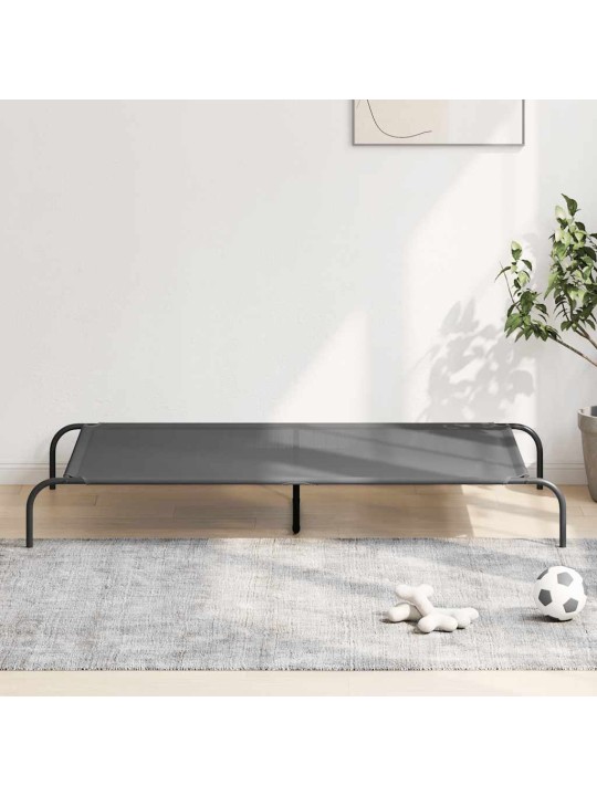 Zvýšený pelíšek pro psy šedý 150x90x20 cm textilén a ocel