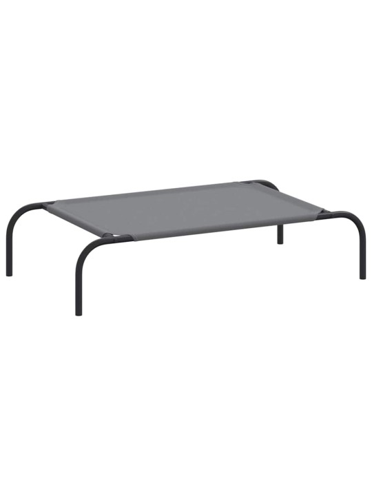 Vyvýšený pelíšek pro psy šedý 90x50x20 cm oxford fabric a ocel