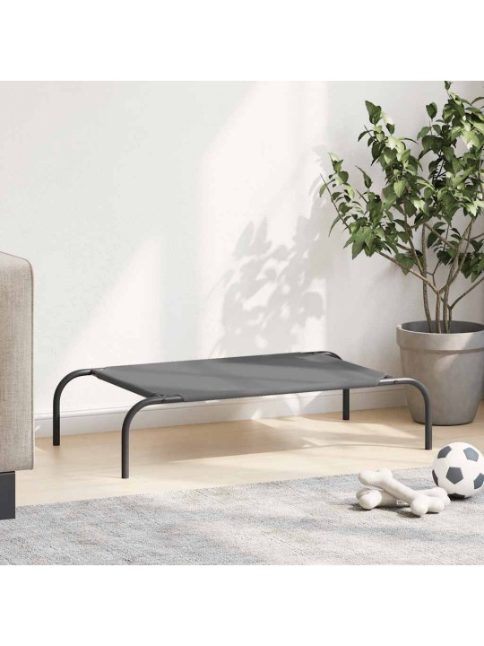 Vyvýšený pelíšek pro psy šedý 90x50x20 cm oxford fabric a ocel