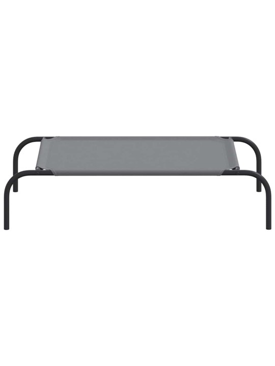 Vyvýšený pelíšek pro psy šedý 90x50x20 cm oxford fabric a ocel