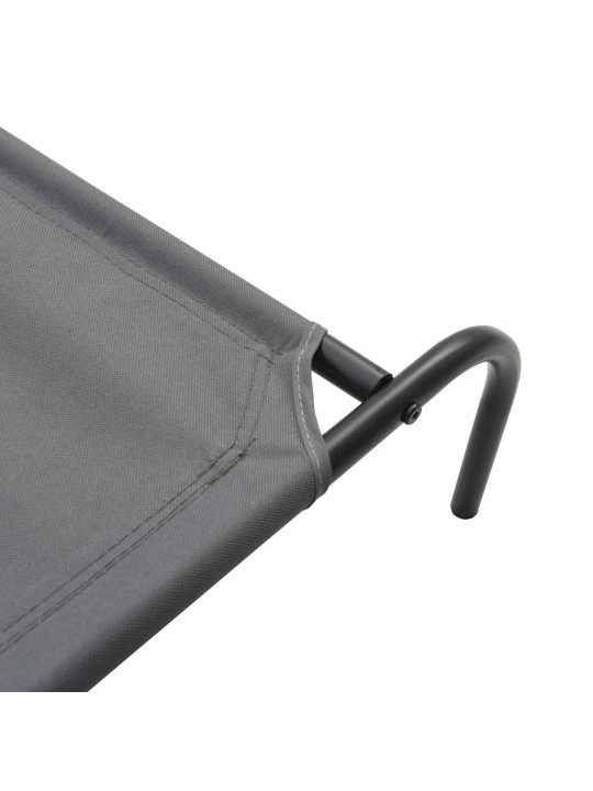 Vyvýšený pelíšek pro psy šedý 90x50x20 cm oxford fabric a ocel
