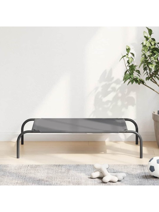 Vyvýšený pelíšek pro psy šedý 90x50x20 cm oxford fabric a ocel