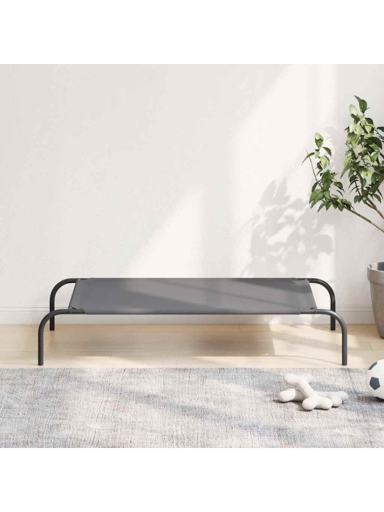 Vyvýšený pelíšek pro psy šedý 110x65x20 cm oxford fabric a ocel