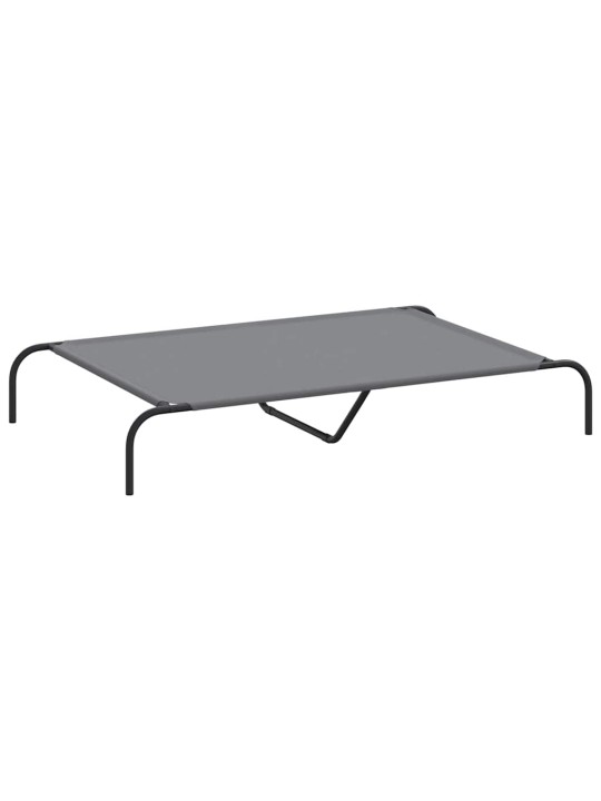 Vyvýšený pelíšek pro psy šedý 130x80x20 cm oxford fabric a ocel