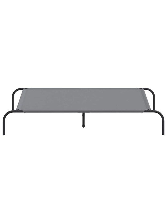 Vyvýšený pelíšek pro psy šedý 130x80x20 cm oxford fabric a ocel