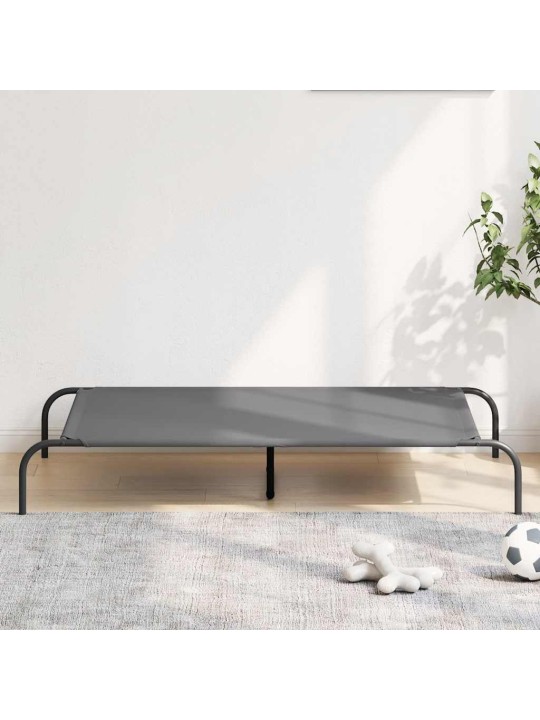 Vyvýšený pelíšek pro psy šedý 130x80x20 cm oxford fabric a ocel