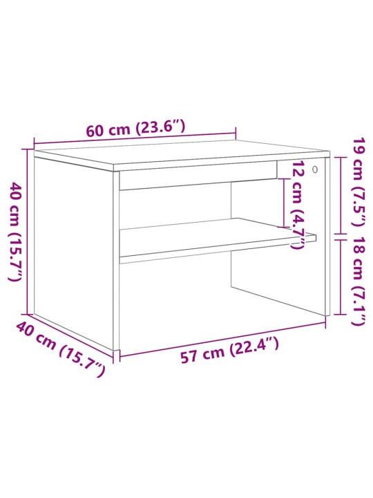 Tv skříňka bílá 60x40x40 cm kompozitní dřevo