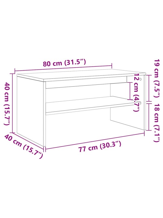 Tv stolek kouřový dub 80 x 40 x 40 cm kompozitní dřevo