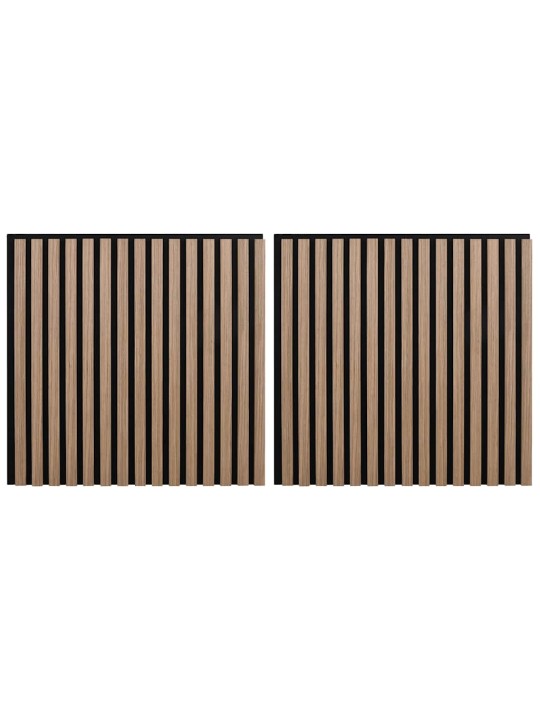 Akustické stěnové panely 2 ks lamelové 60,5x60 cm dubová dýha