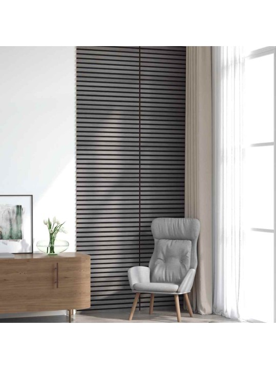 Akustické stěnové panely 8 ks lamelové 60,5x60 cm dubová dýha