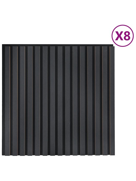 Akustické stěnové panely 8 ks lamelové 60,5x60 cm dubová dýha
