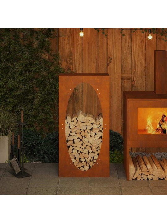 Stojan na palivové dřevo 50x23x100 cm povětrnostně odolná ocel