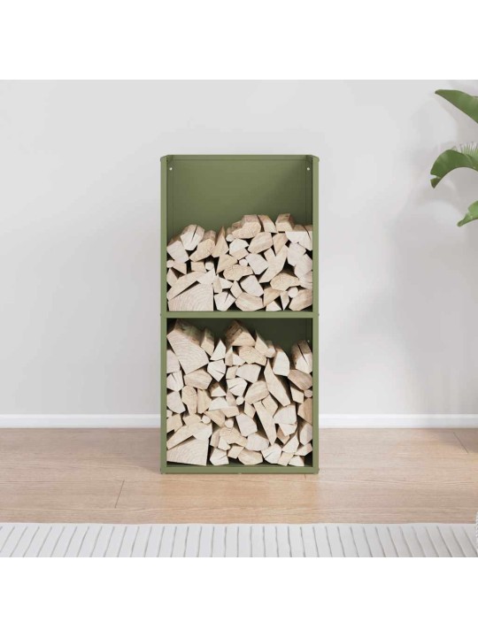 Stojan na palivové dřevo olive green ocel válcovaná za studena