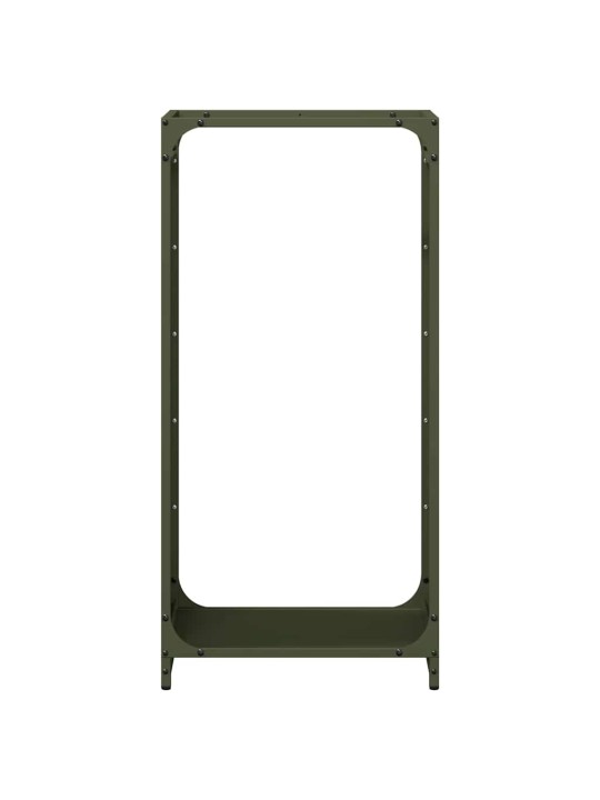 Stojan na palivové dříví olive green ocel válcovaná za studena