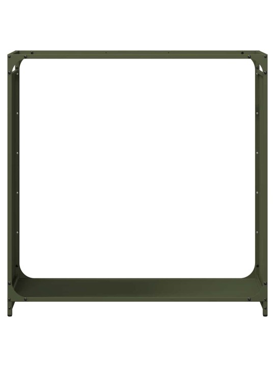 Stojan na palivové dříví olive green ocel válcovaná za studena