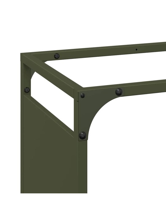 Stojan na palivové dříví olive green ocel válcovaná za studena