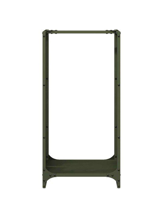 Stojan na palivové dřevo olive green ocel válcovaná za studena