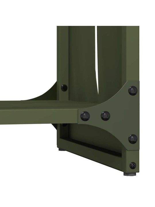 Stojan na palivové dřevo olive green ocel válcovaná za studena