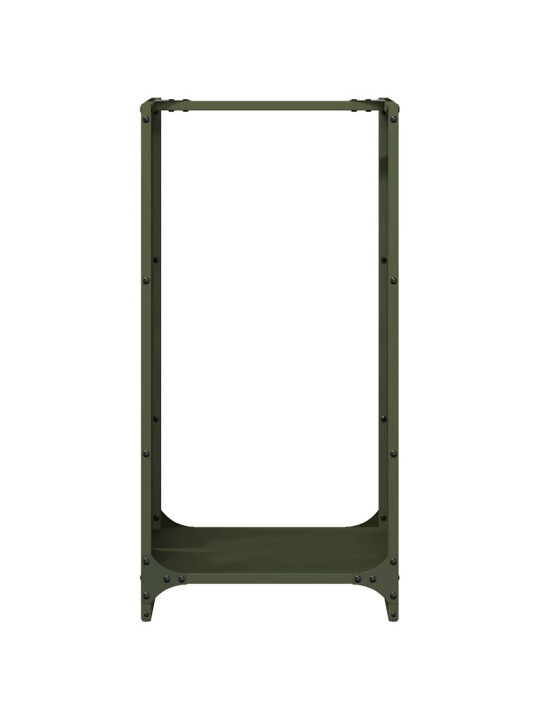 Stojan na palivové dřevo olive green ocel válcovaná za studena