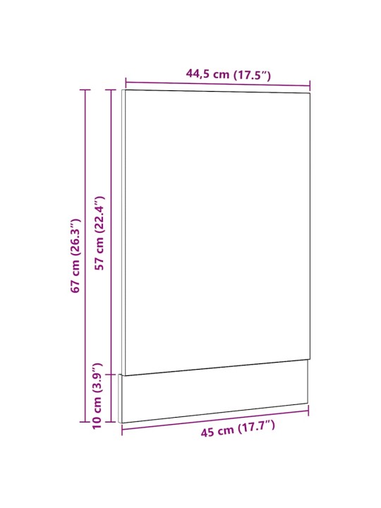 Panel na myčku černý dub 45x1,5x67 cm kompozitní dřevo