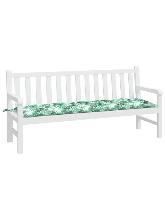 Poduška na zahradní lavici vzor listů 180x50x7 cm látka oxford