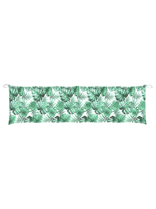 Poduška na zahradní lavici vzor listů 180x50x7 cm látka oxford